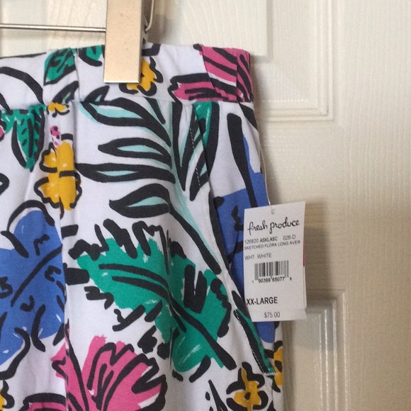 Vintage Fresh Produce long Avery Sketched Floral XXL skirt white multicolor - Picture 2 of 8